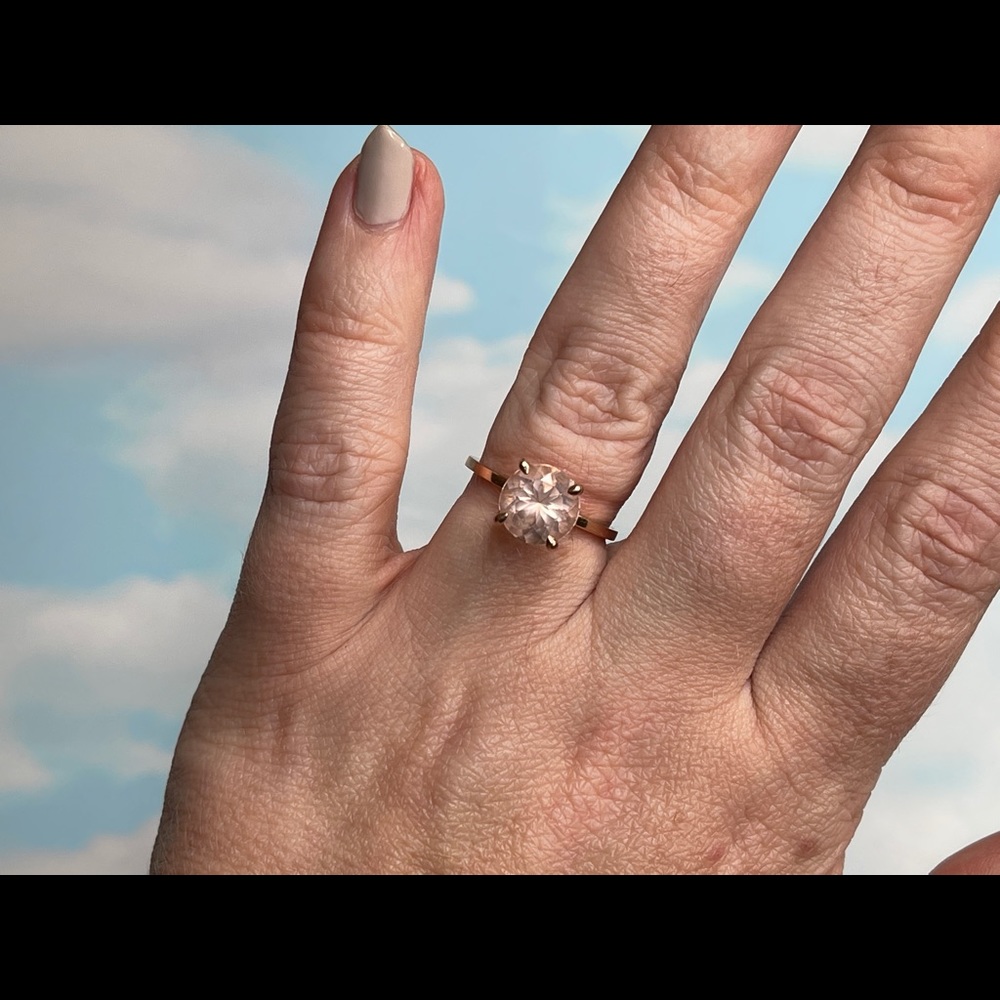 9mm Peach-Pink Morganite Solitaire - 14K Rose Gold